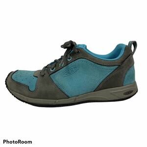 Keen Women's Teal & Gray Suede Gorpcore Hiking Sneakers Shoes Size 6.5